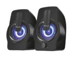 Компʼютерні колонки Trust Gemi RGB 2.0 чорні — 12 Вт, кольорове підсвічування