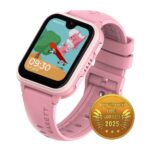 Дитячий смарт-годинник Garett Kids Vibe AI 4G рожевий — GPS, відеодзвінки, SOS, Face Unlock, WhatsApp