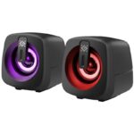 Компʼютерні колонки J1 2.0 6 Вт — LED-підсвічування, USB, чорні - Зображення 2
