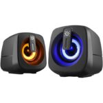 Компʼютерні колонки J1 2.0 6 Вт — LED-підсвічування, USB, чорні - Зображення 3