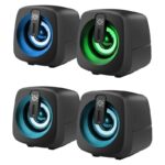 Компʼютерні колонки J1 2.0 6 Вт — LED-підсвічування, USB, чорні - Зображення 8